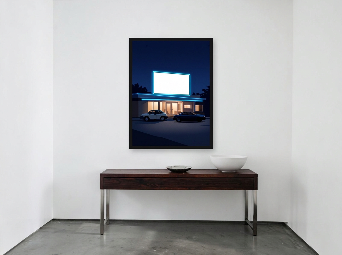 Blue Motel Room, printable artwork