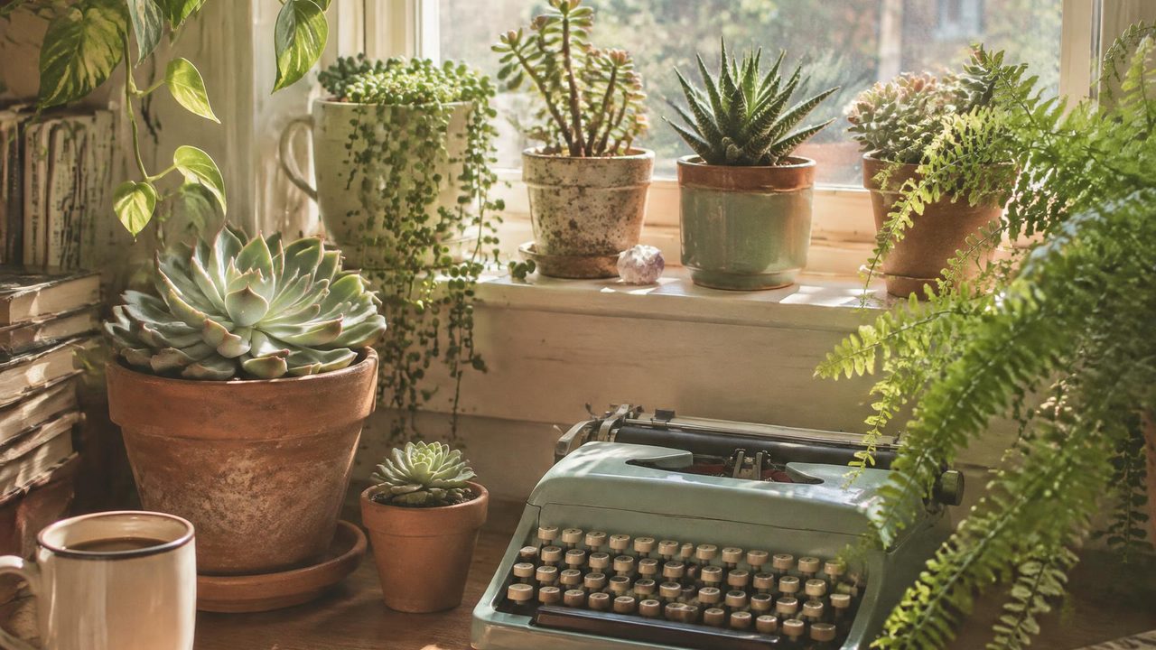 Houseplant Corner — desktop wallpaper from Millennial Optimism — Vol. 01