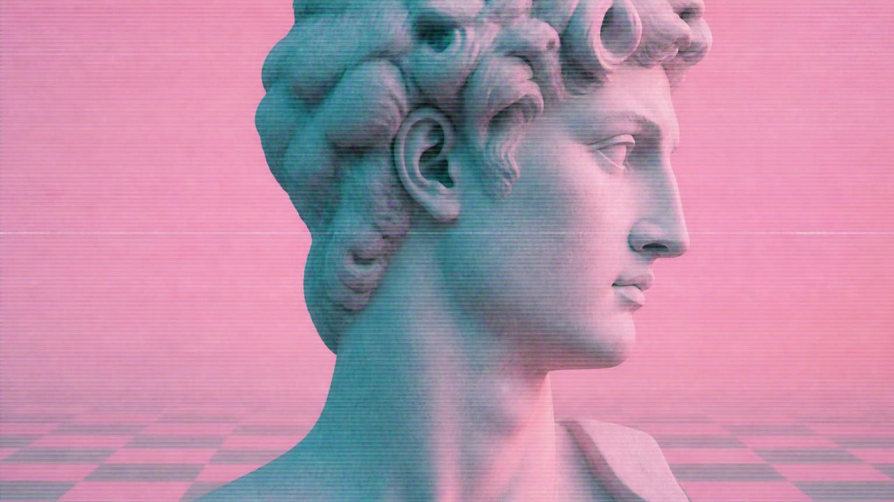 Marble Head — desktop wallpaper from Vaporwave — Vol. 01