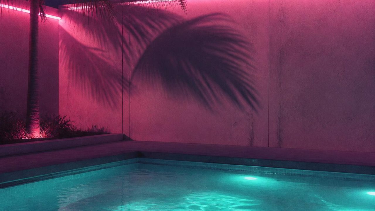 Night Pool — desktop wallpaper from Vaporwave — Vol. 01